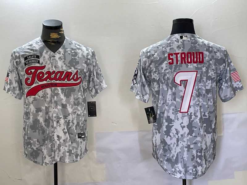 Men's Houston Texans #7 CJ Stroud Arctic Camo 2024 Salute to Service Stitched Baseball Jersey,We sell and wholesale Men's Houston Texans #7 CJ Stroud Arctic Camo 2024 Salute to Service Stitched Baseball Jersey on line form chian!